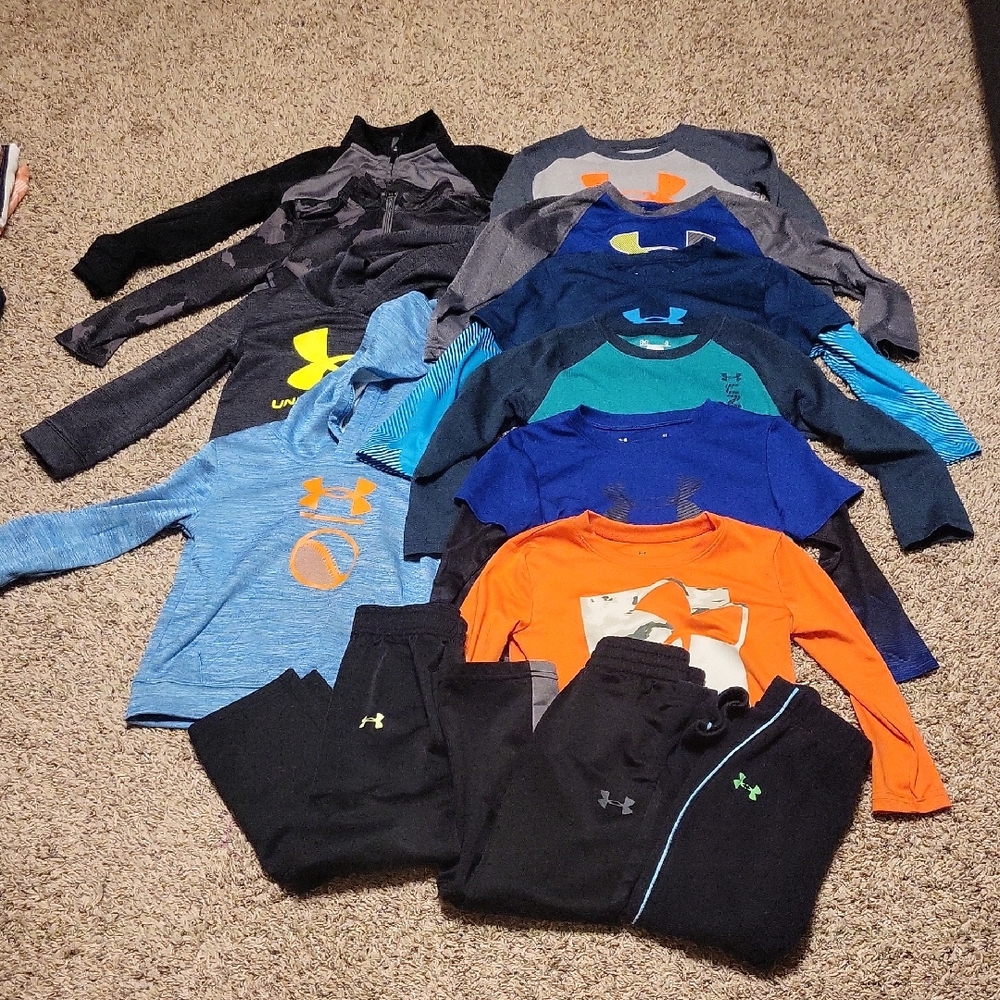 Size 4/4T Boys Under Armour Long-Sleeved Shirts and Pants Bundle